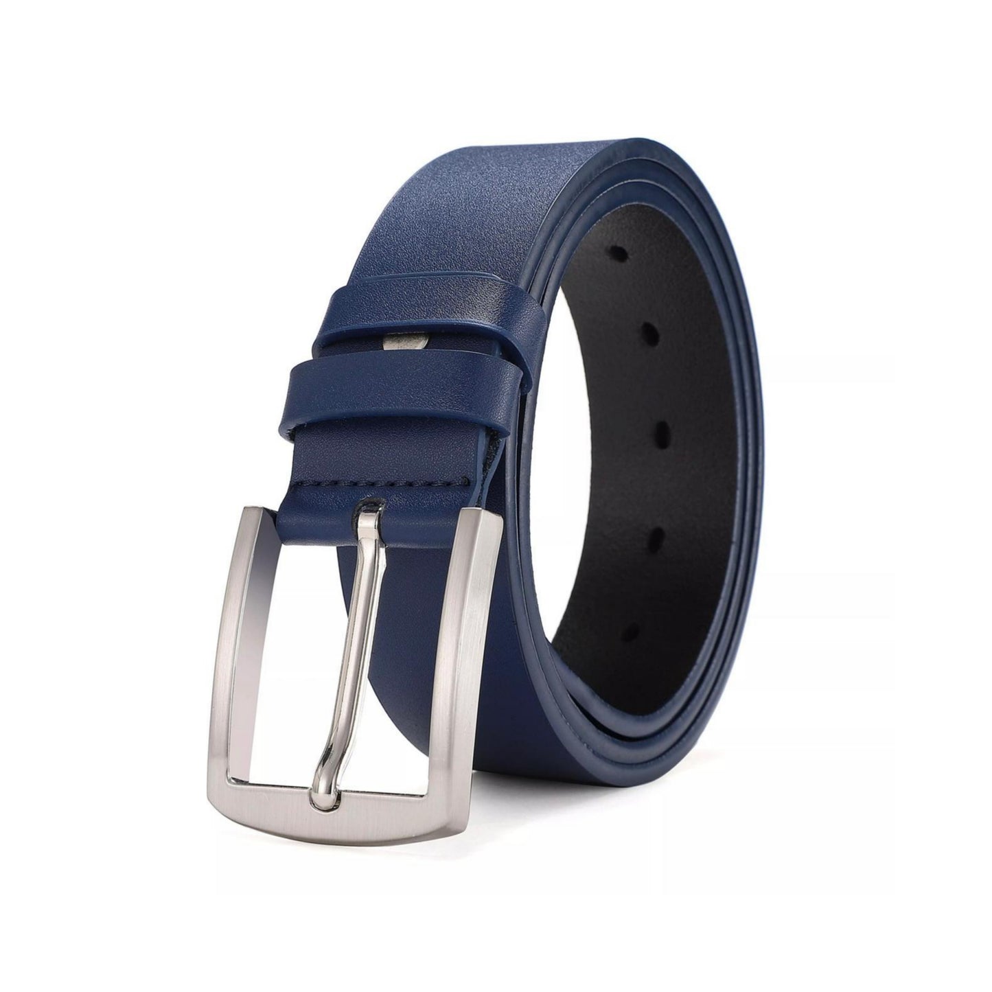 2H Navy Genuine Leather Casual Belt