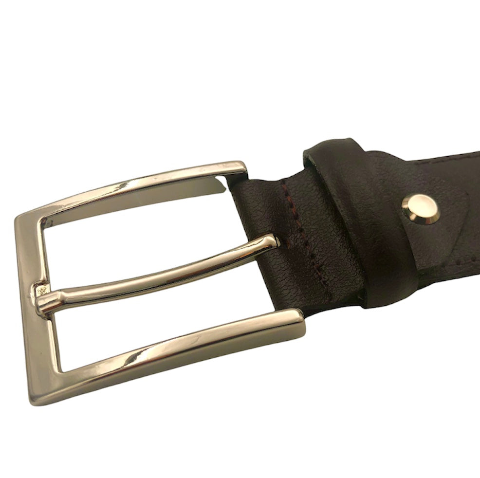 2H Brown Genuine Leather Formal Belt