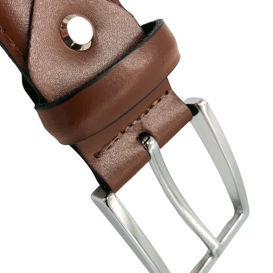 2H Havane Genuine Leather Formal Belt