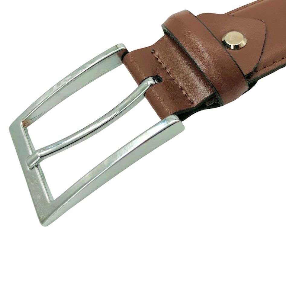 2H Havane Genuine Leather Formal Belt