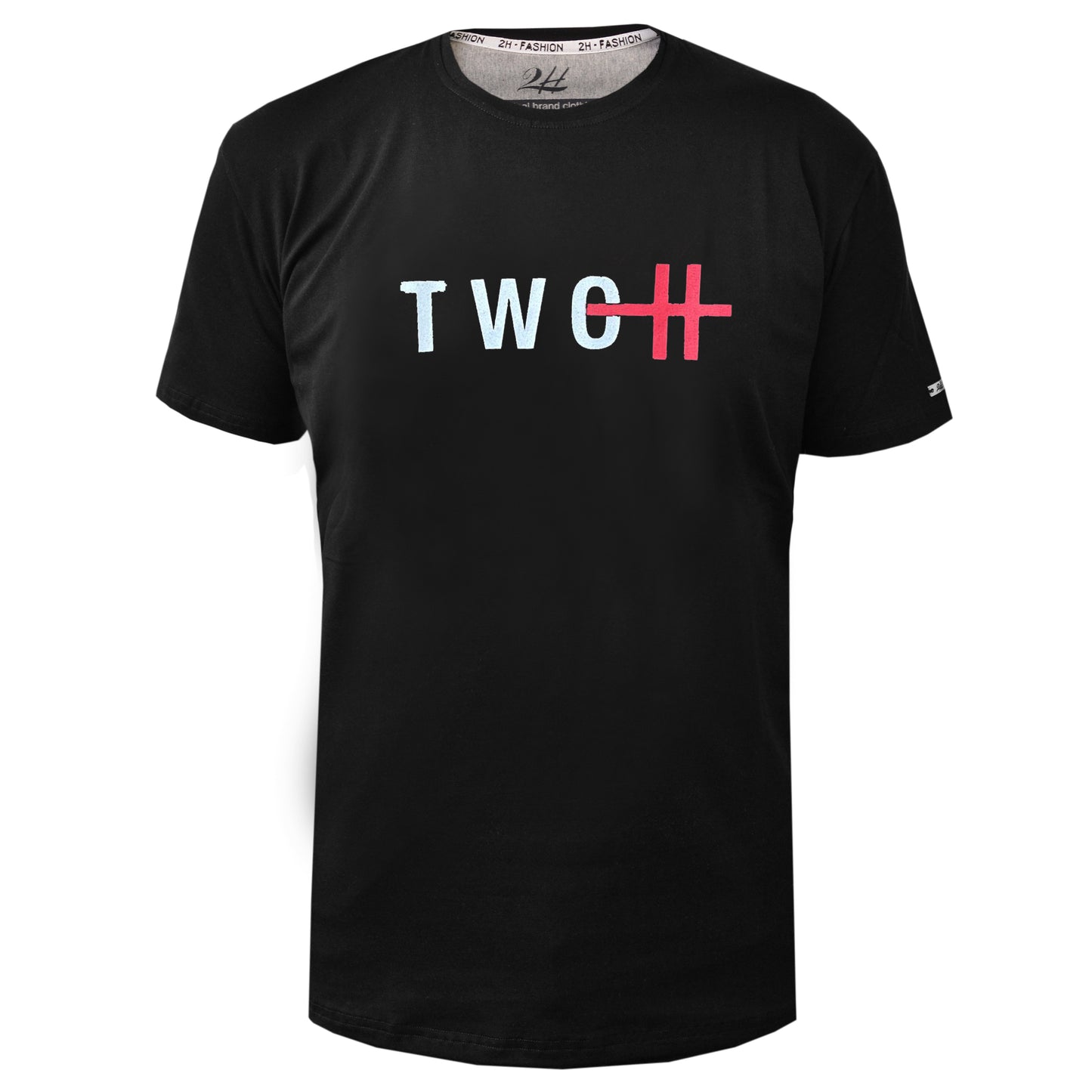 2H #88135 Black Printed T-shirt