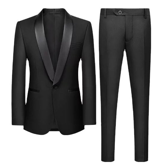2H Black Wedding Suit