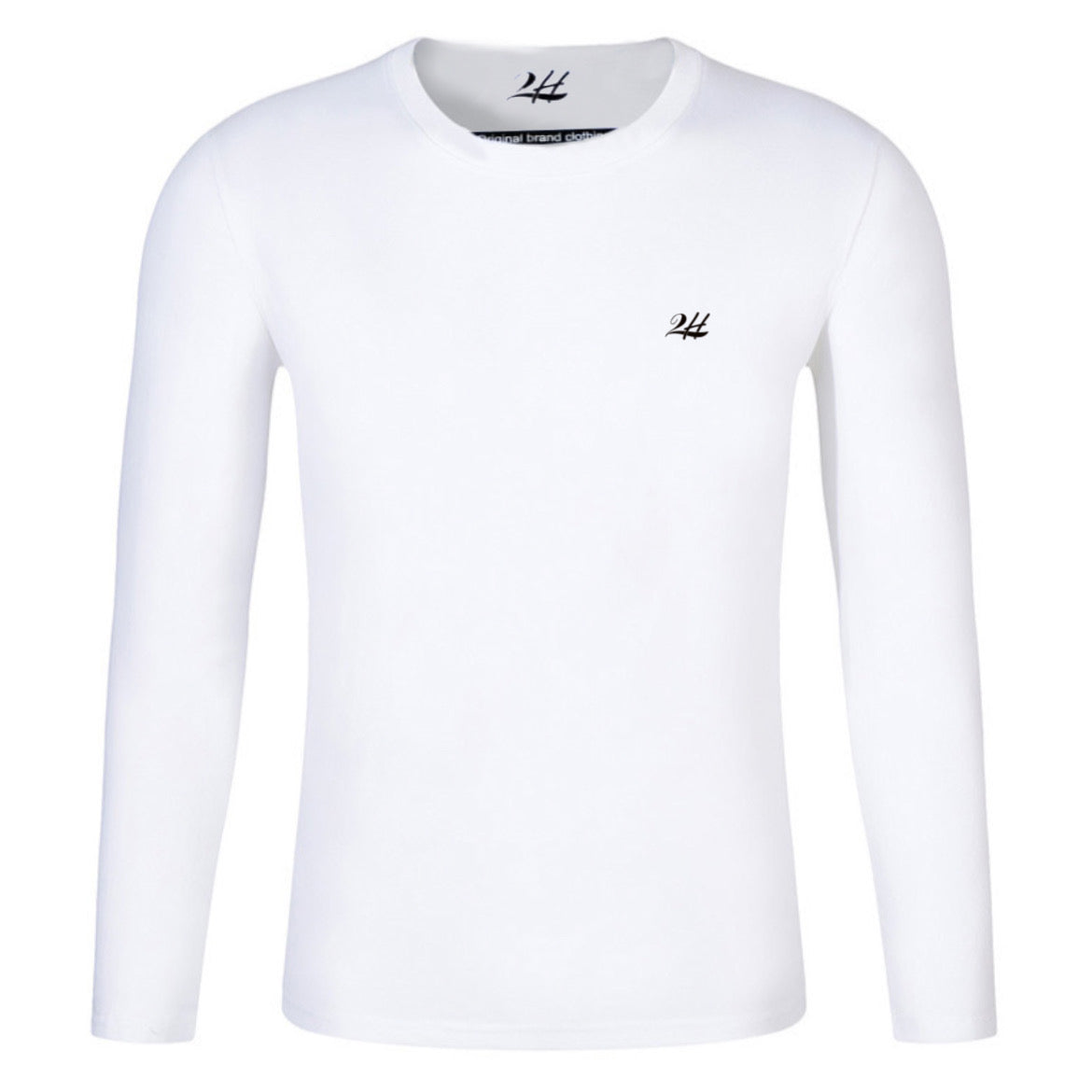 2H White Round-Neck Long Sleeve Sweater