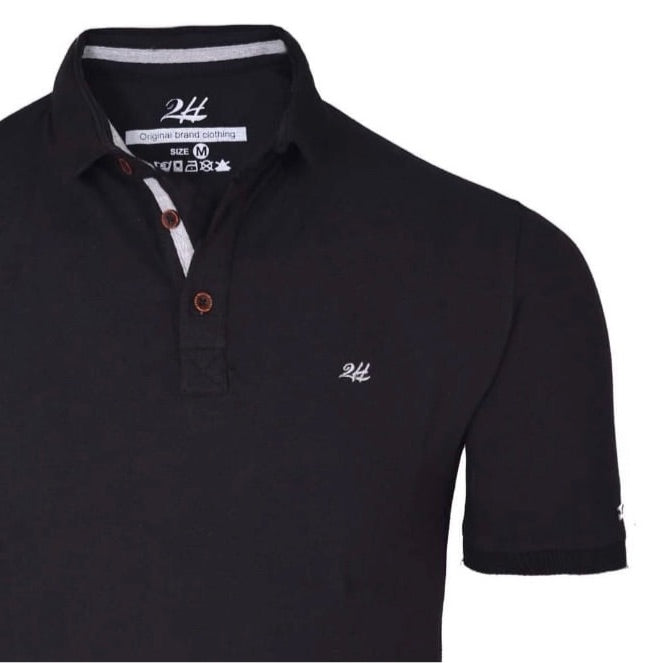 2H #77032 Black Polo T-shirt