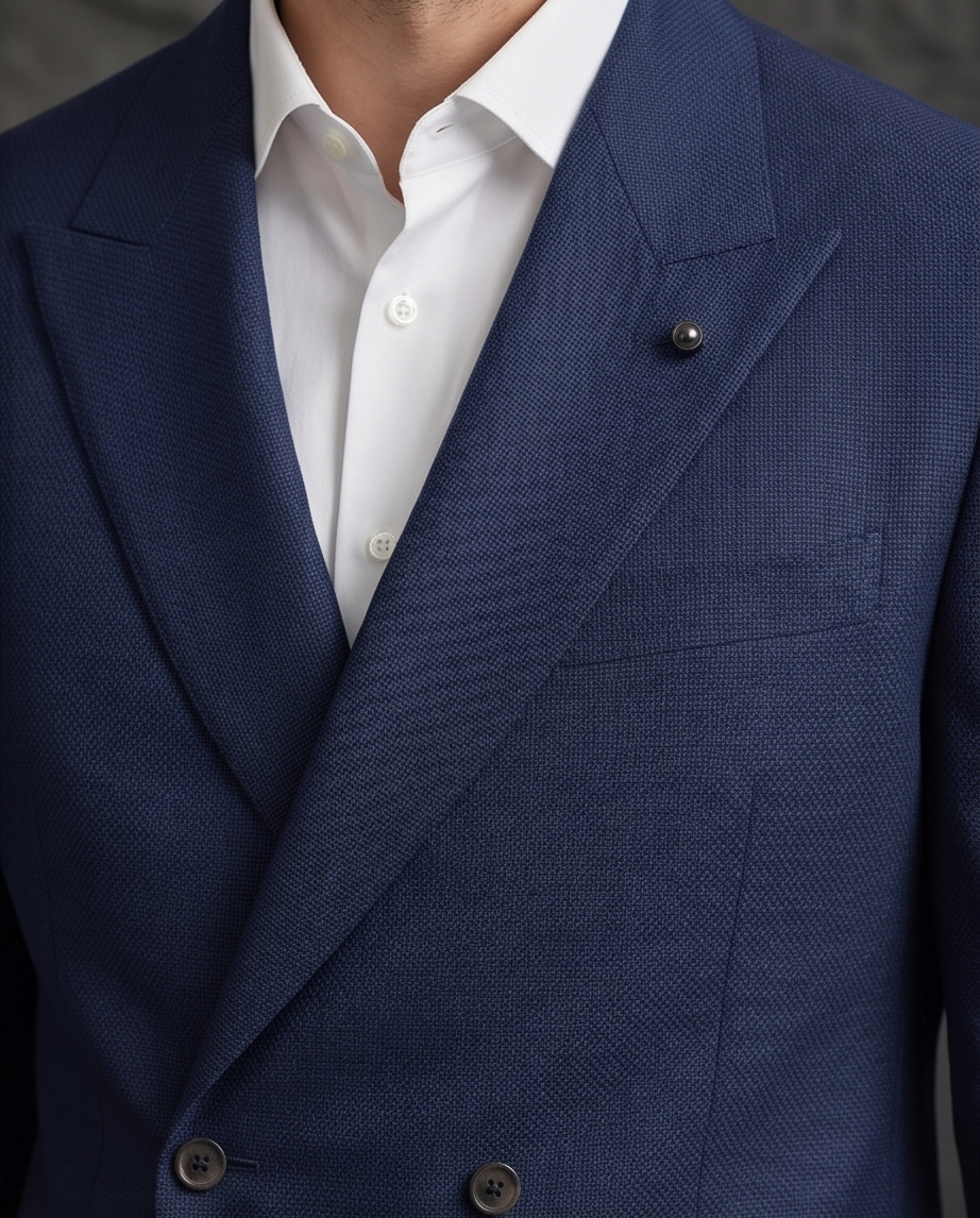 2H #004-2004-38 Navy Double Breasted Formal Suit