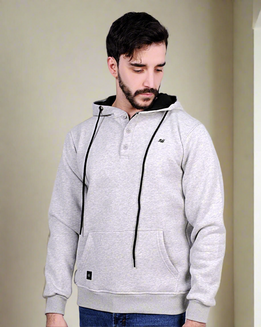 SALE! 2H #6318 Light Gray Men Sweater Cotton Hoodie