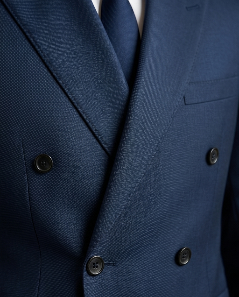 2H #001-1005-8 Double Breasted Navy Formal suit