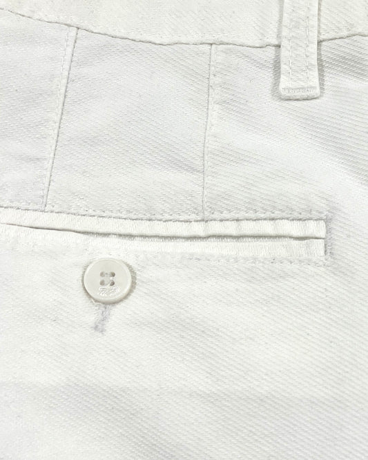 SALE! 2H White Cotton Embossed Chinos Pant