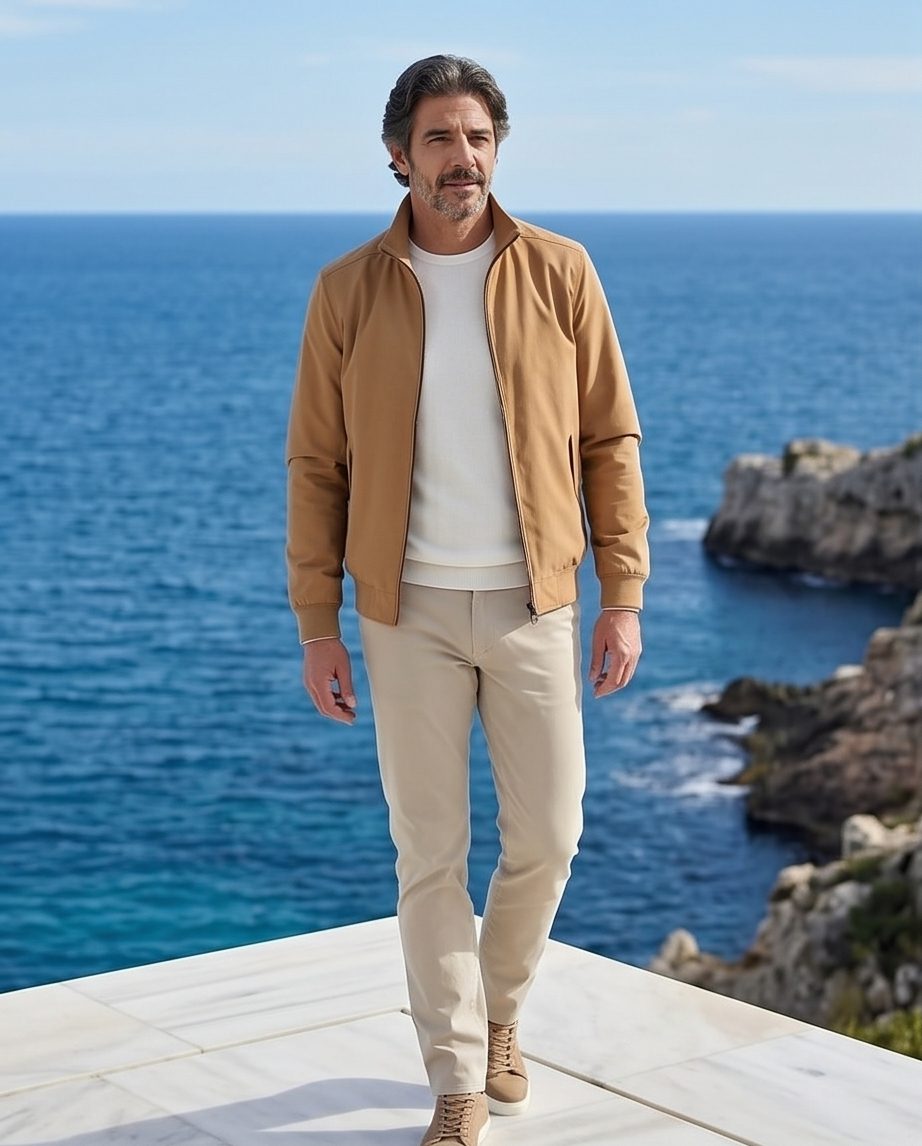 2H #8091 Deep Khaki Lightweight Casual Jacket