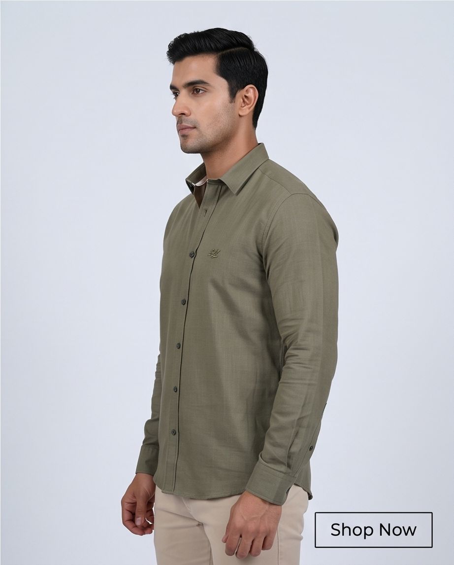 2H #260425 Army Linen Shirt