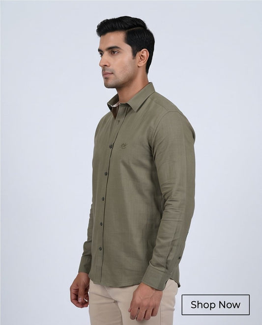 2H #260425 Army Linen Shirt