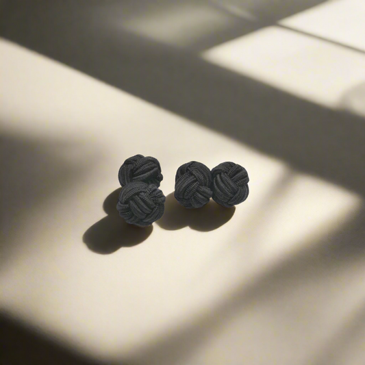 2H Black Fabric Cufflinks