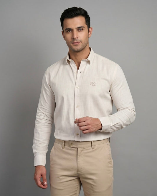 2H #260425 Beige Linen Shirt