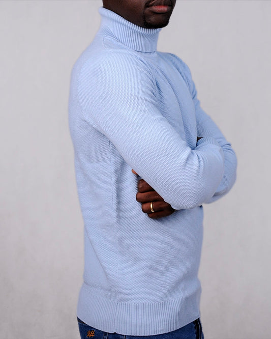 SALE! 2H #46033 Blue High Neck Sweater