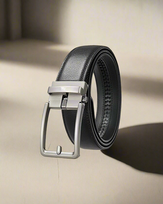 2H Automatic Sliding Buckle Leather Black