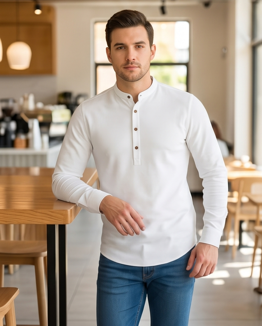 SALE! 2H White Three-Button Shirt