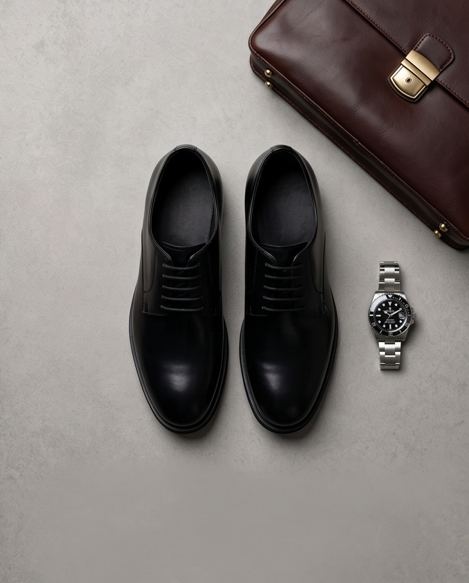 2H #2102 8003 1354 Black Formal shoes