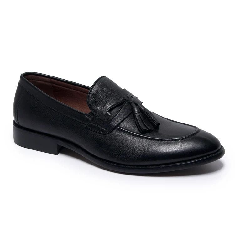 2H #D348-10-807 Black Classic Shoes Genuine Leather