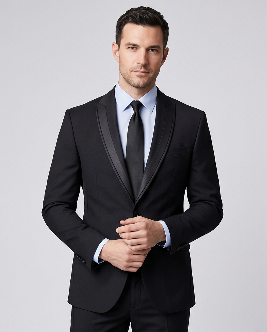 2H Black Wedding Suit