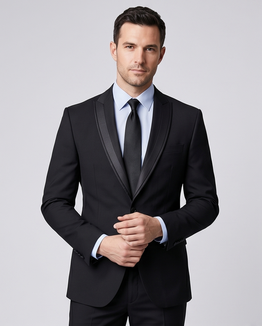 2H Black Wedding Suit