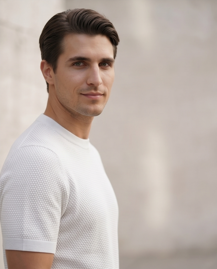 2H #454 White Knitted T-Shirt