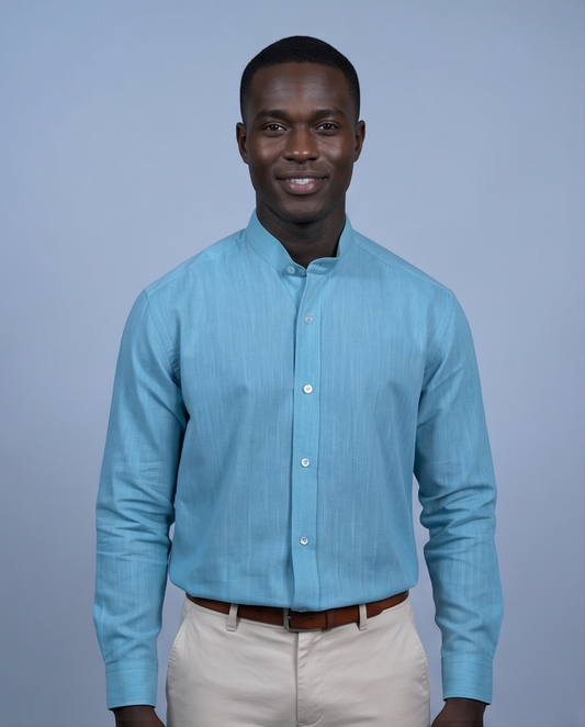 2H #8052025 Aqua Linen Shirt