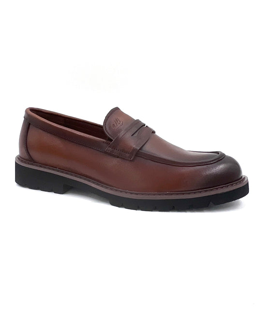 2H #002 Genuine Leather Brown Classic Shoes
