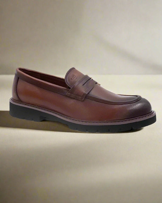 2H #002 Genuine Leather Brown Classic Shoes