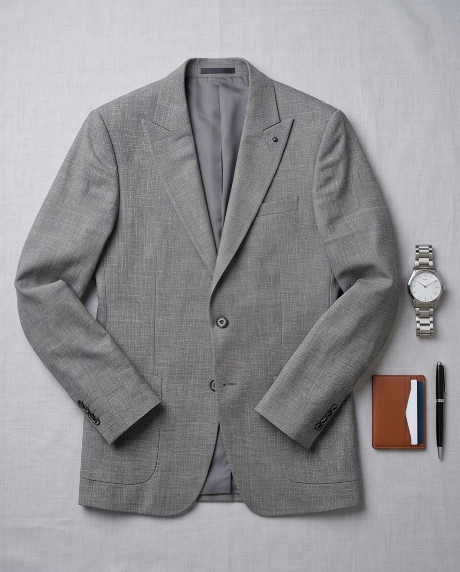 2H Gray Linen Blazer