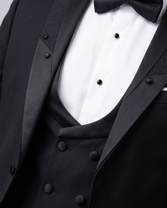 2H Black Wedding Suit 2 Pieces