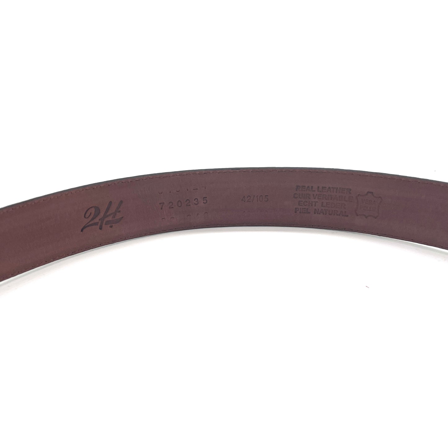 2H #EG Navy Genuine Leather Formal Belt