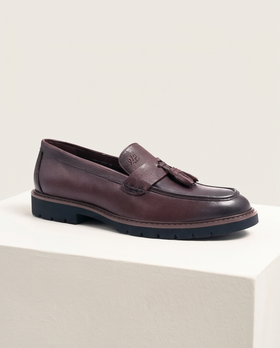 2H #004 Genuine Leather Brown Formal Shoes