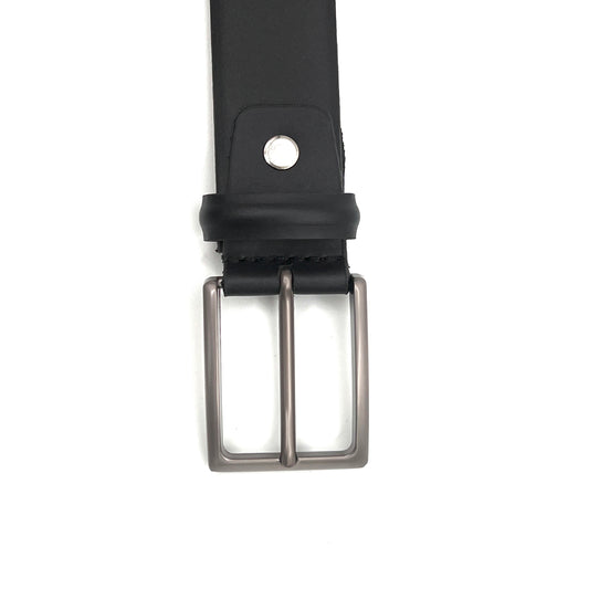 2H #EG Plain Black Belt Genuine Leather