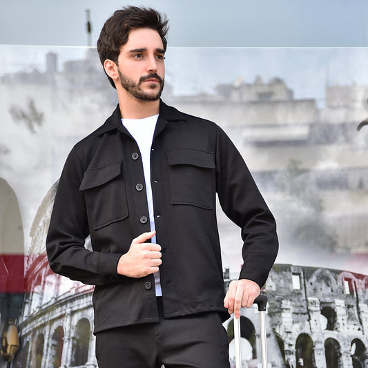 SALE! 2H #8008 Black Lightweight Casual with Pockets Jacket