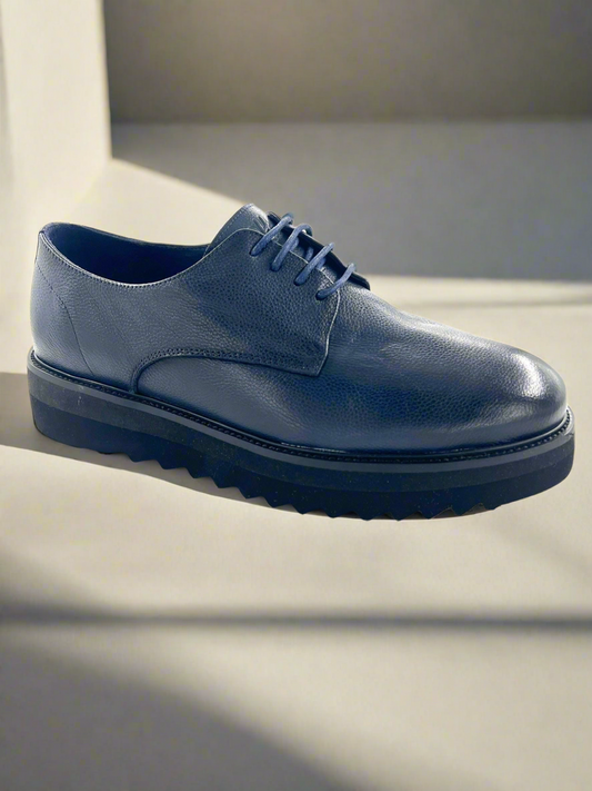 2H #S8018-97 Genuine Leather Navy Casual Shoes