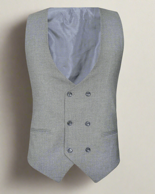 2H Gray plaid Fabric Vest