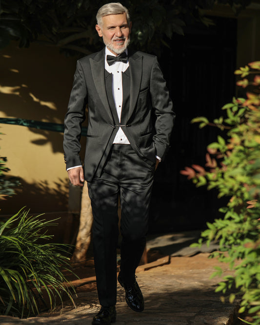 2H Black Wedding Suit 2 Pieces