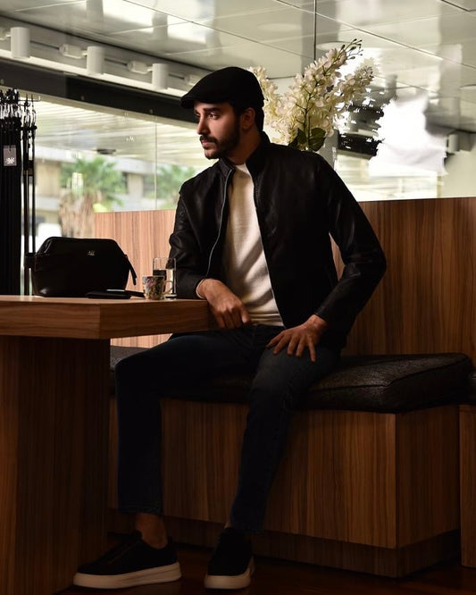 2H Black Leather Jacket