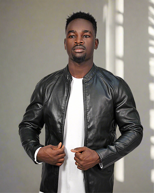 2H #6805 Black Leather Jacket