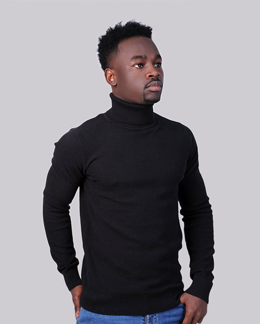 SALE! 2H #46033 Black High Neck Sweater