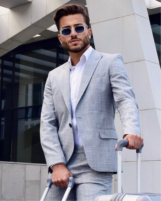 2H #118-6 Gray Casual Suit 2 Pieces