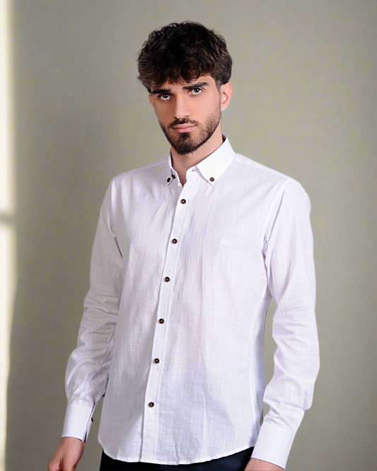 2H White Linen Shirt