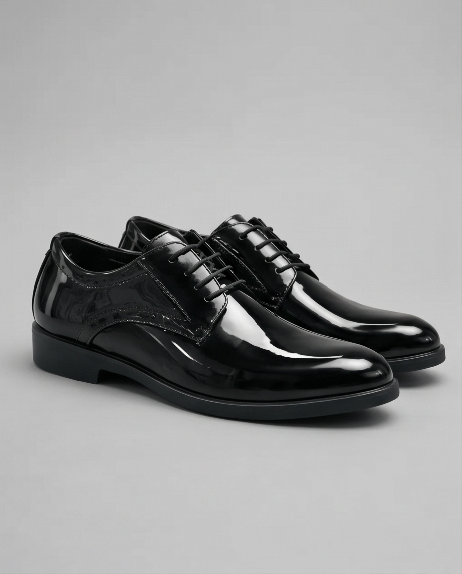 2H #01B Shining Black Formal Shoes