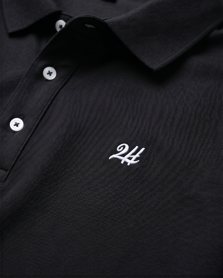 2H #CX.2101 Black Polo T-shirt