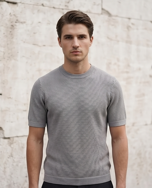 2H #454 Gray Knitted T-Shirt