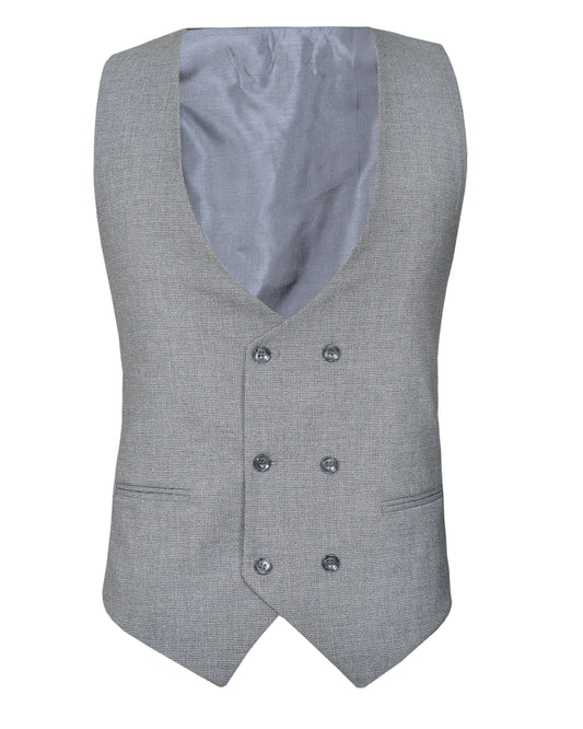 2H Gray plaid Fabric Vest