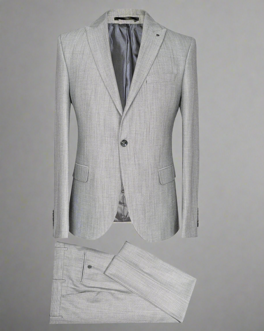 SALE! 2H Light Gray Texture Suit 2 Pieces