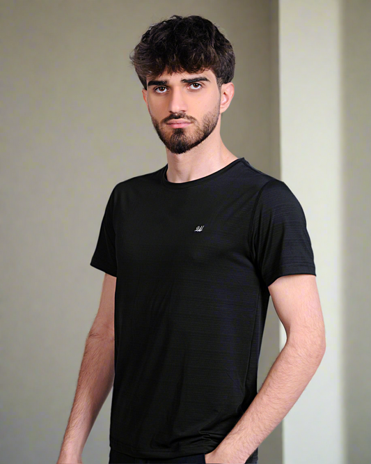 2H #CX.9310 Black Short Sleeve Basic T-shirt