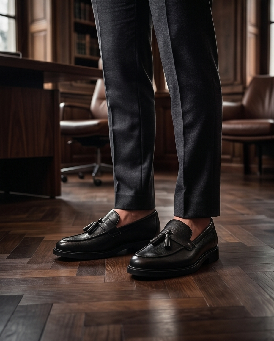 2H #14G Genuine Leather Black Formal Shoes