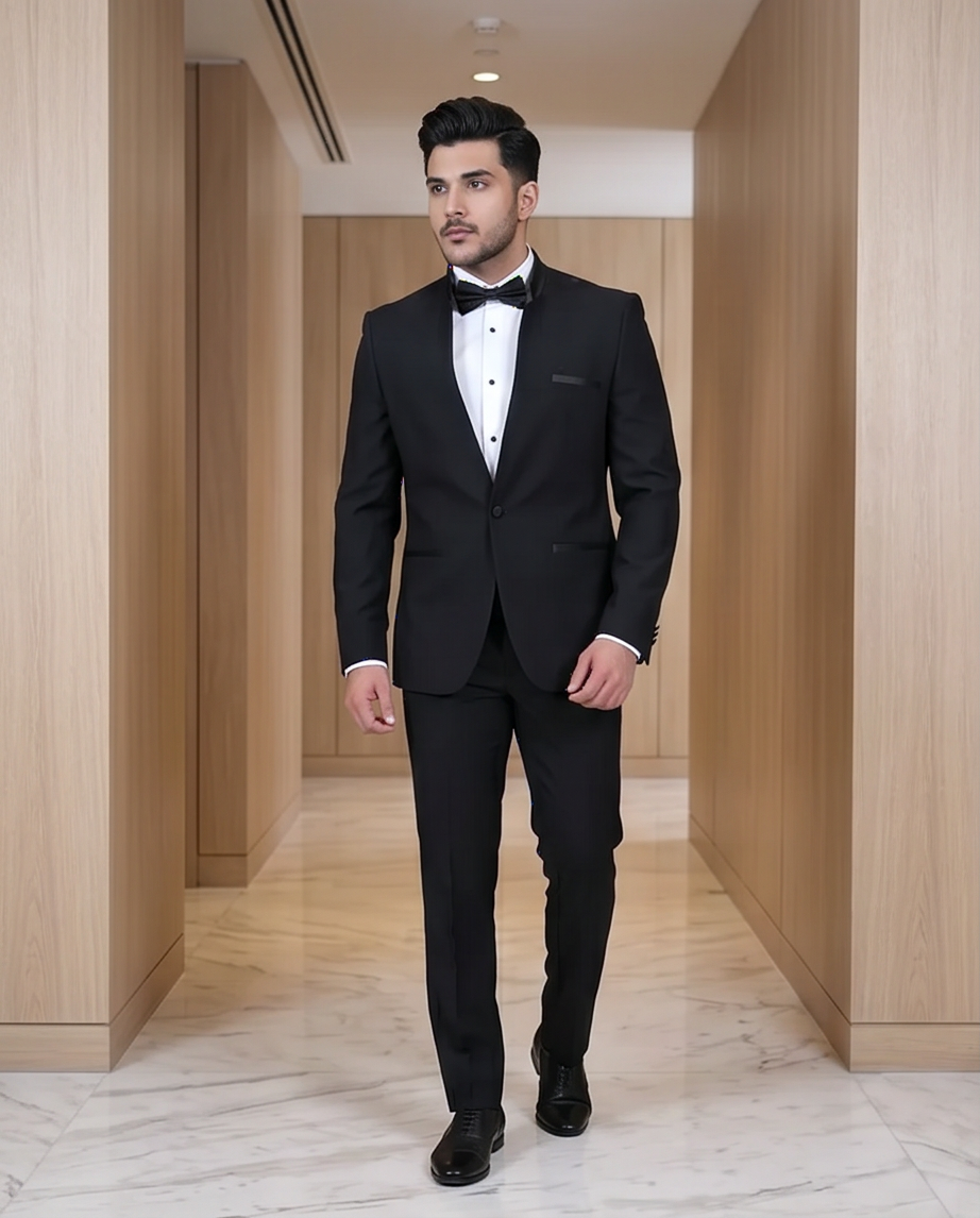 SALE! 2H Black Wedding Suit 2 Pieces